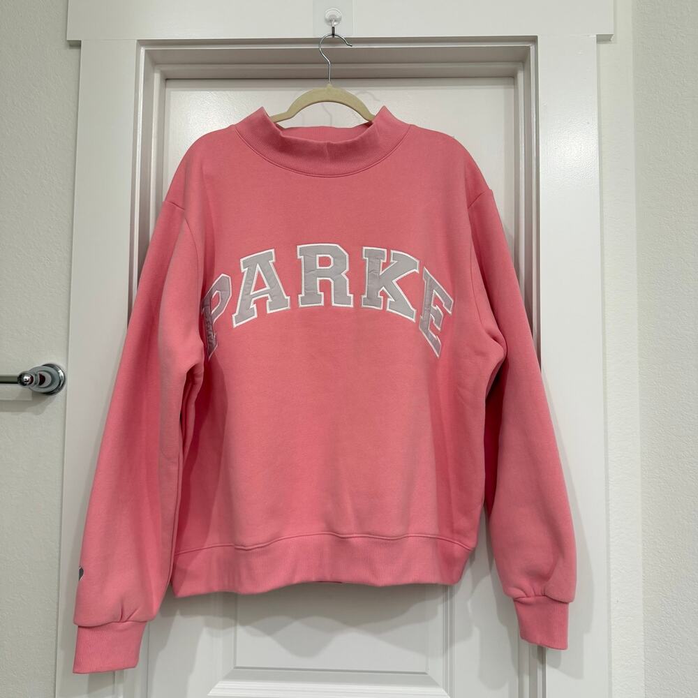 RARE NEW PARKE Valentine's Varsity Mockneck in Blush Lavender Size L/XL